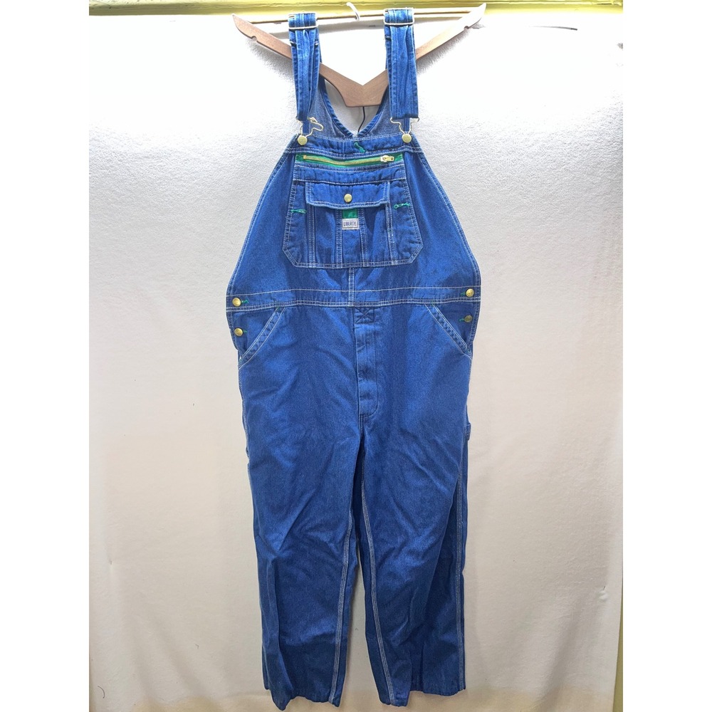 Liberty Denim Bib Overalls Men's 36/28 Blue‎ Cotton Farm Work Ranch Outdoors